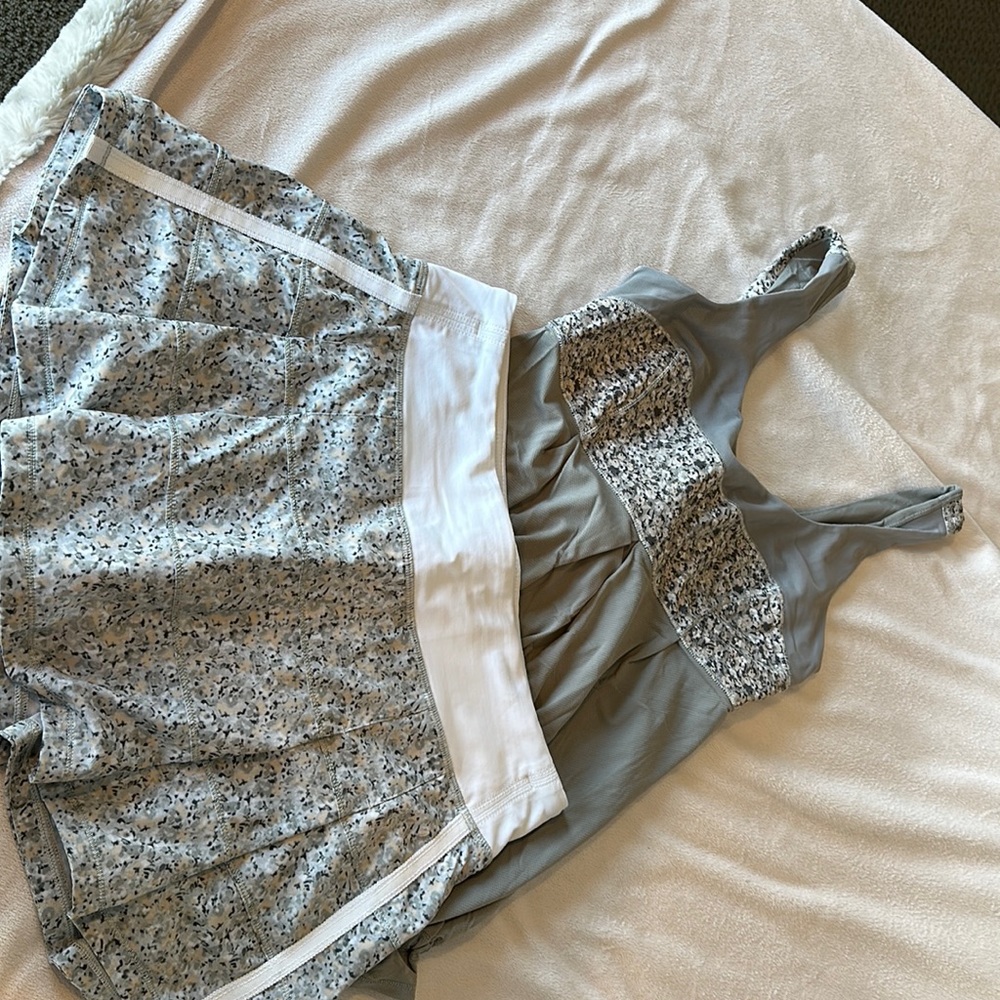 Lululemon matching tennis skirt and tank top